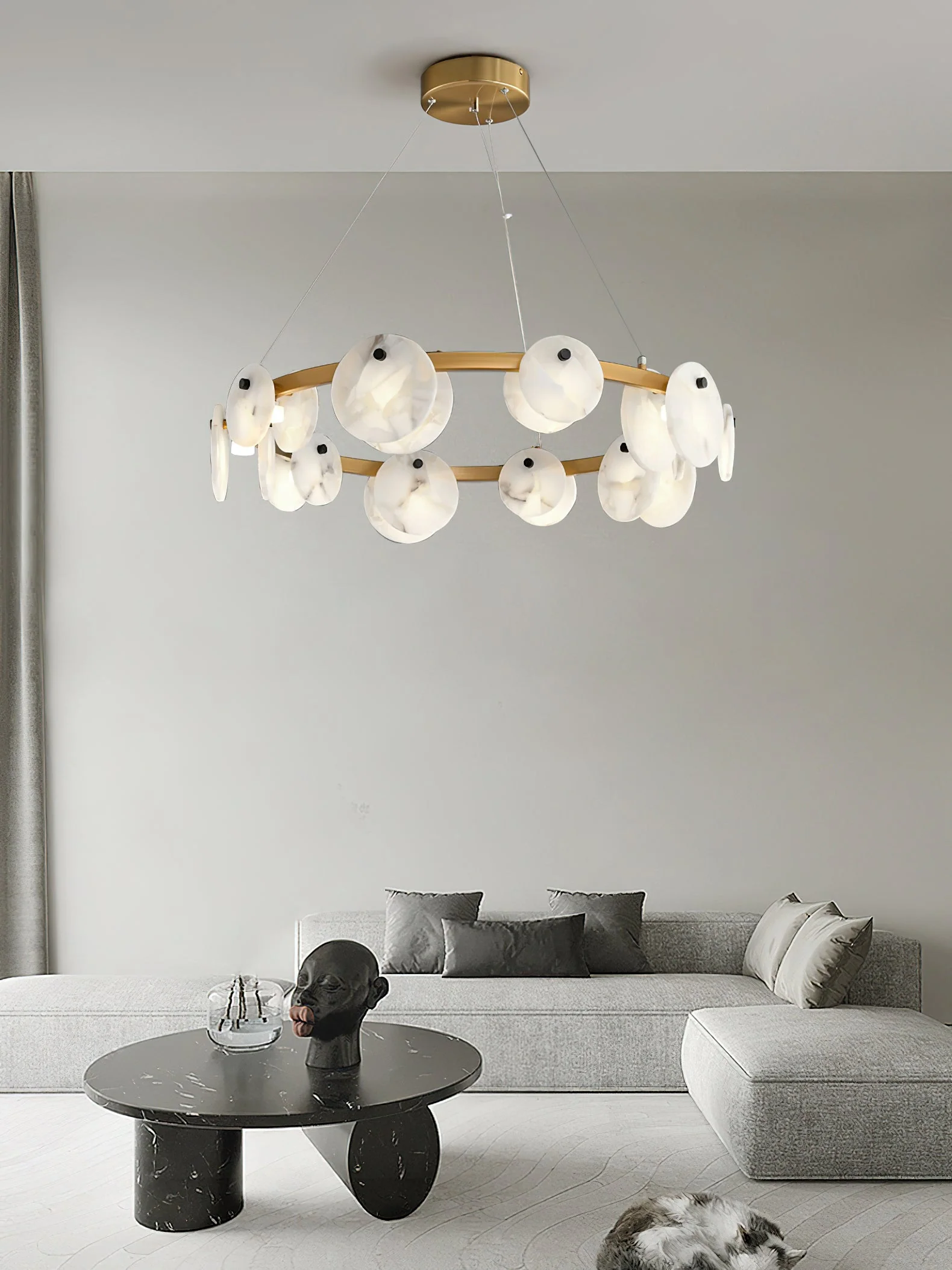 Faelan Alabaster Chandelier Lighting for Bedroom - Image 9
