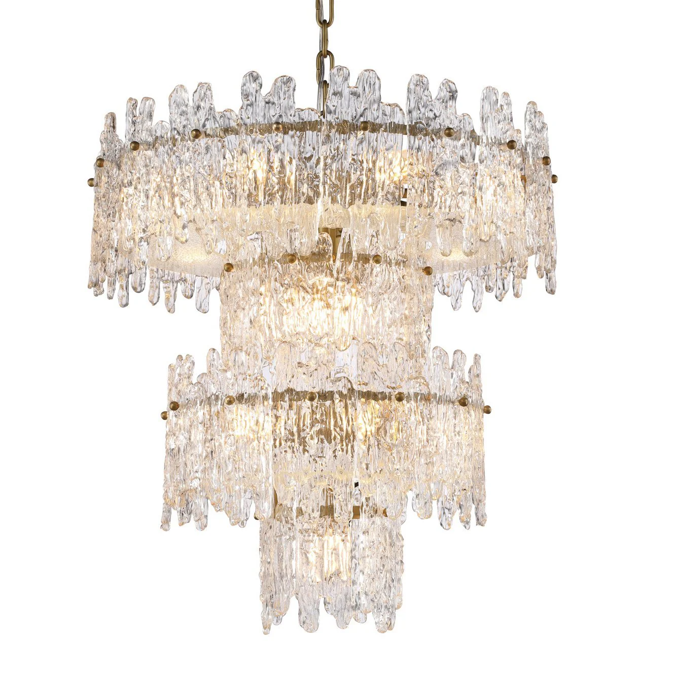 Faust Tiered Round Glass Chandelier - Image 3