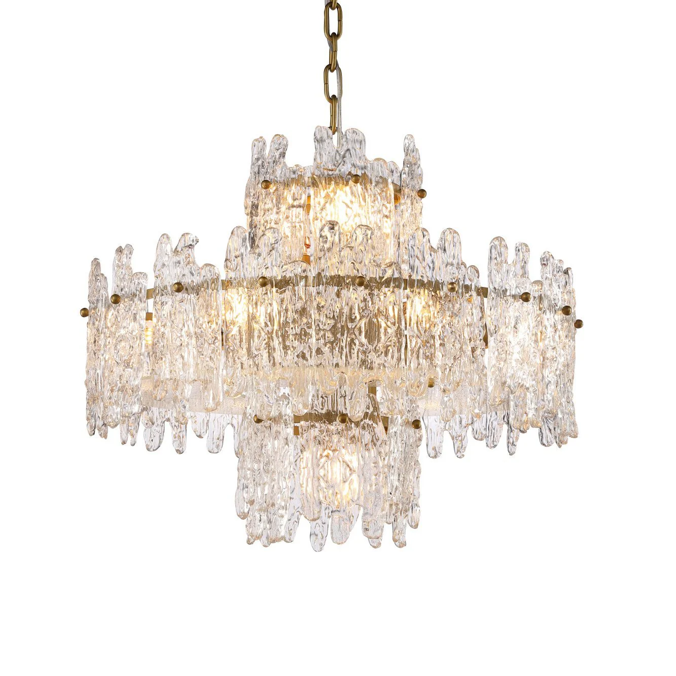 Faust Tiered Round Glass Chandelier - Image 4