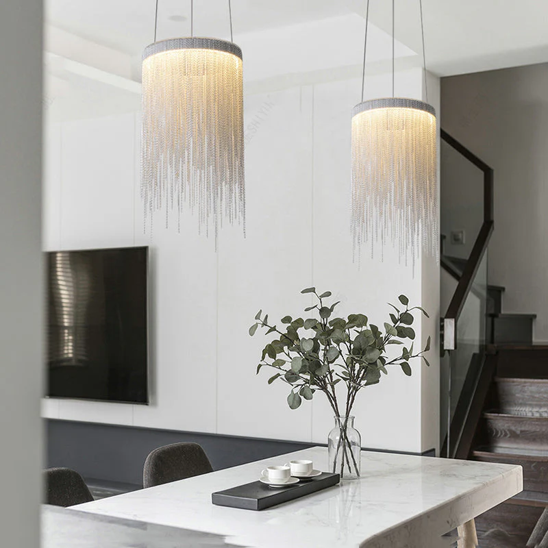 Flynn Aluminum Chain Tassel Pendant Light - Image 10
