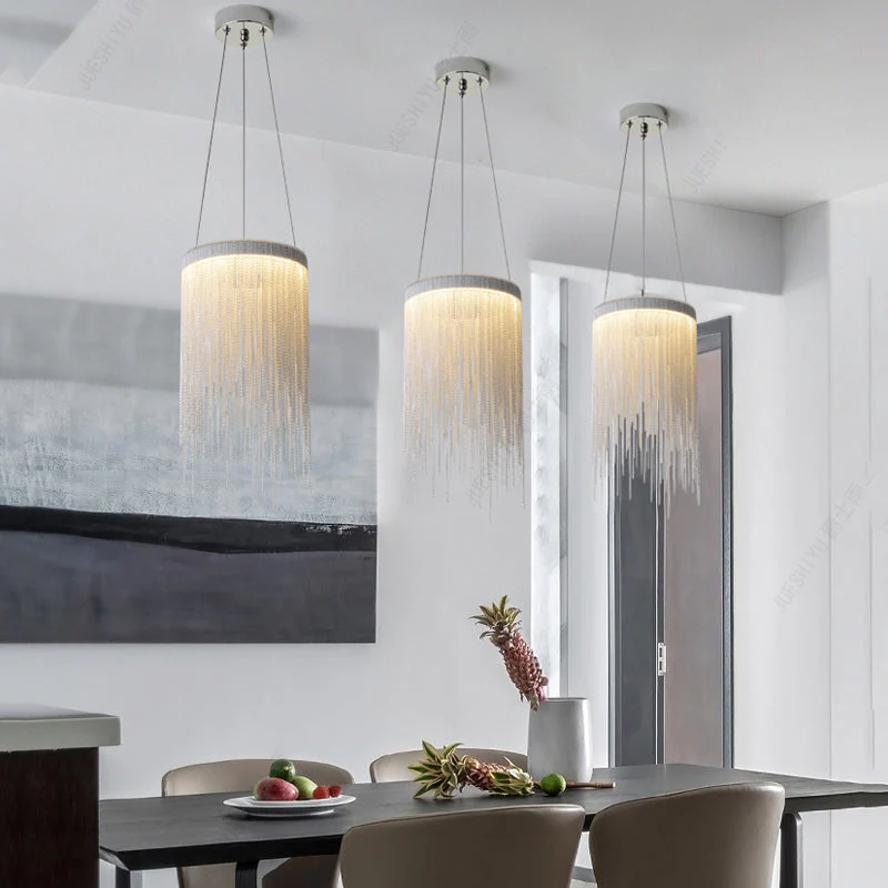 Flynn Aluminum Chain Tassel Pendant Light - Image 11