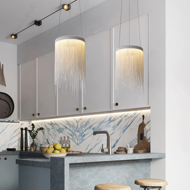 Flynn Aluminum Chain Tassel Pendant Light - Image 7