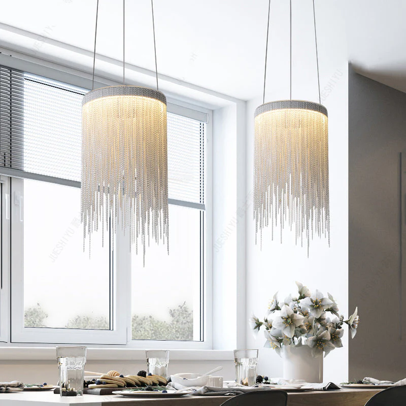 Flynn Aluminum Chain Tassel Pendant Light - Image 8