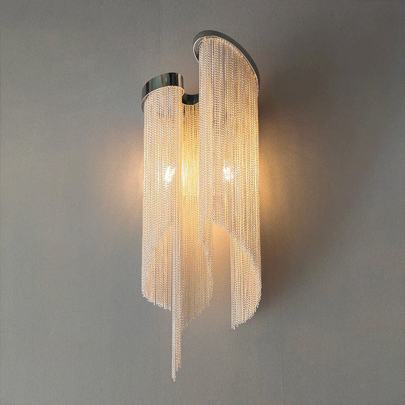 Flynn Aluminum Chain Tassel Wall Sconce - Image 3
