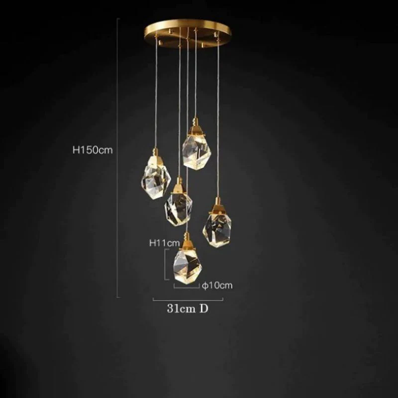 Flash Faceted Round Pendant For Dining Room - Image 3