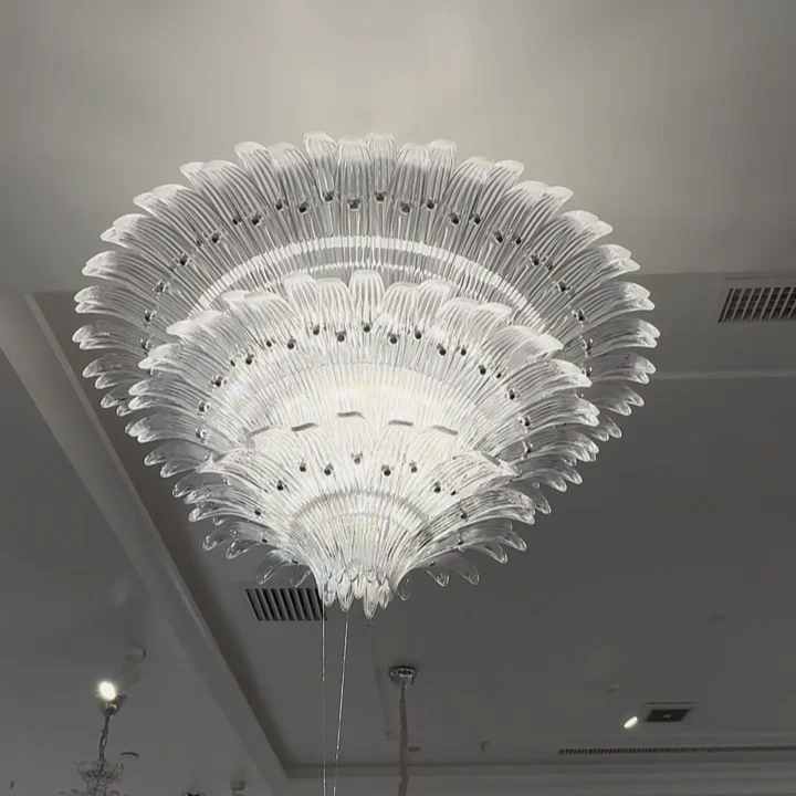 Flower Blossom Art Glass Chandelier for Living Room/Bedroom - Image 4