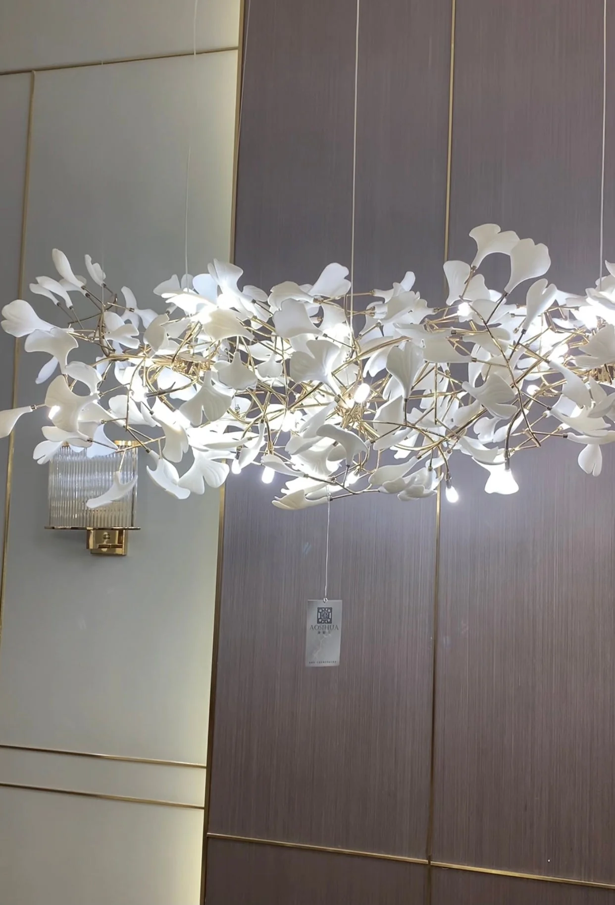 Ginkgo Leaf Flower Ceramics Chandelier For Foyer / Staircase /Hallway - Image 4