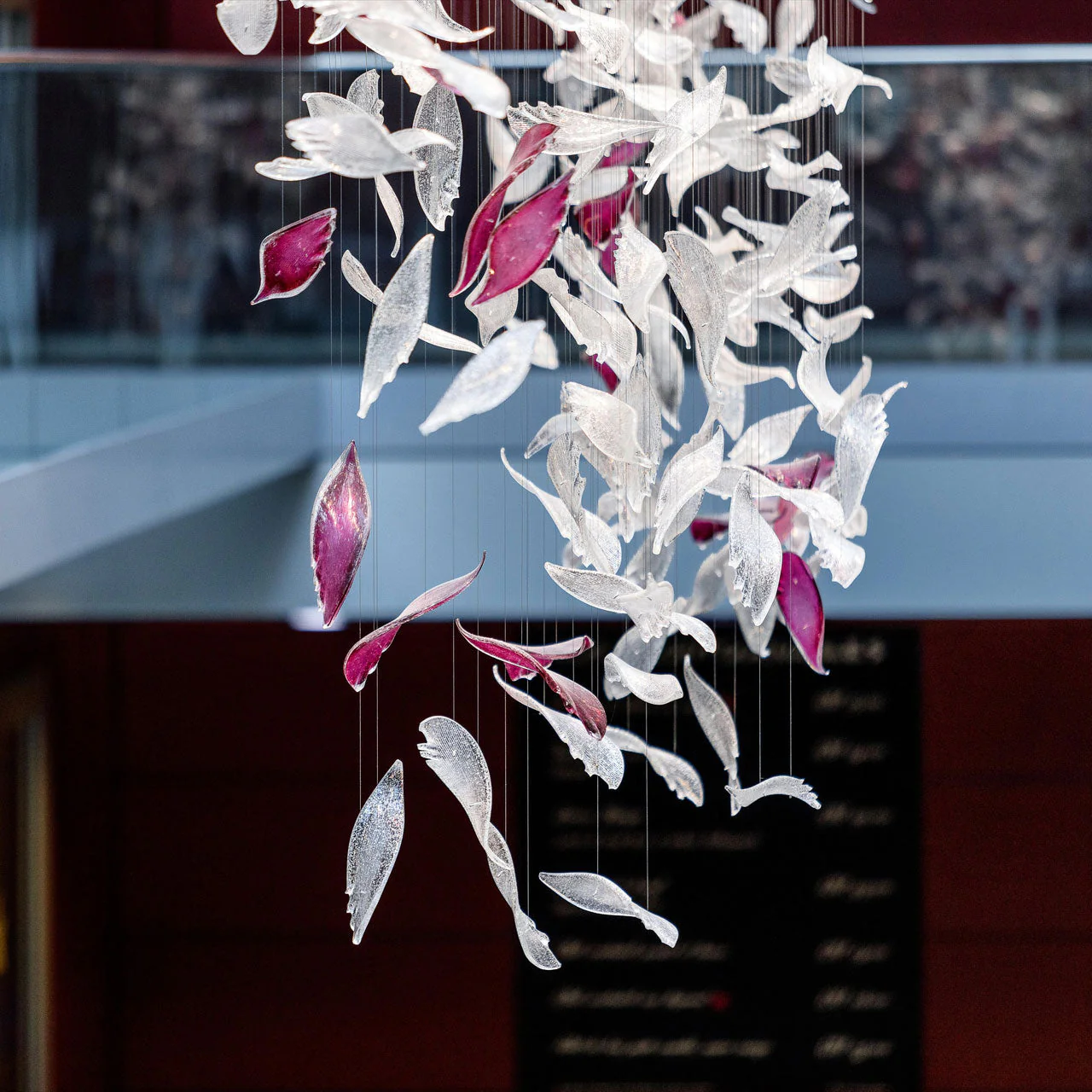 Flying Glass Feather Chandelier, Modern Spiral Glass Long Chandelier Lighting - Image 10