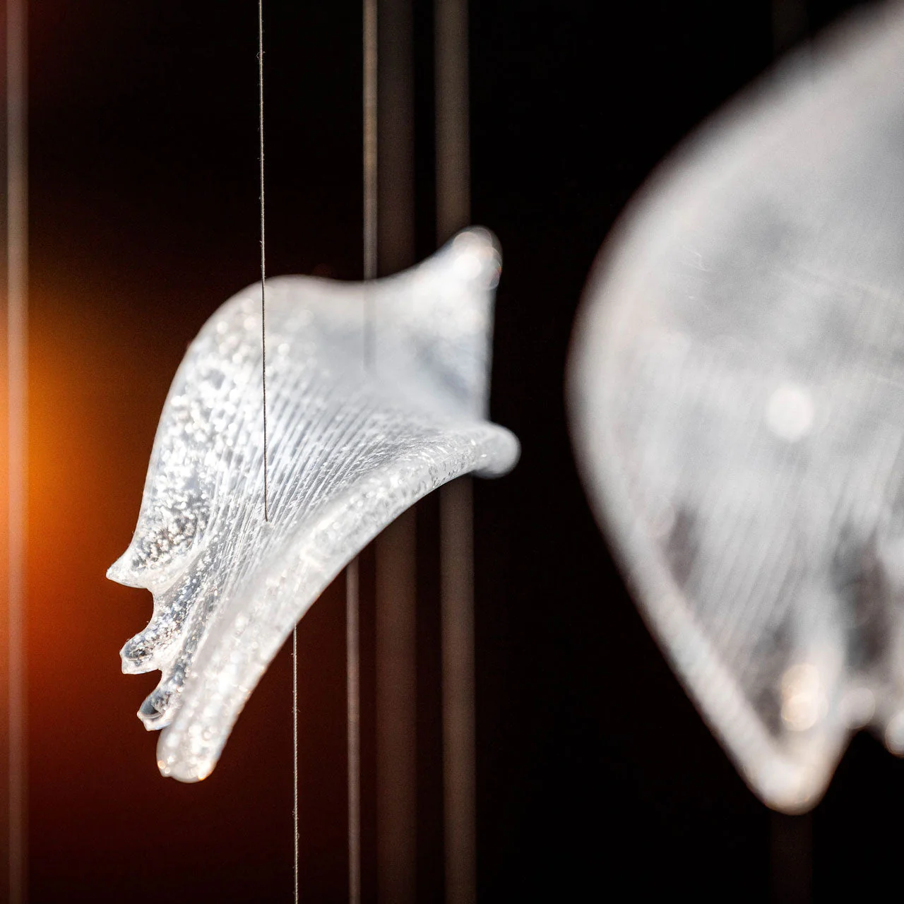 Flying Glass Feather Chandelier, Modern Spiral Glass Long Chandelier Lighting - Image 13