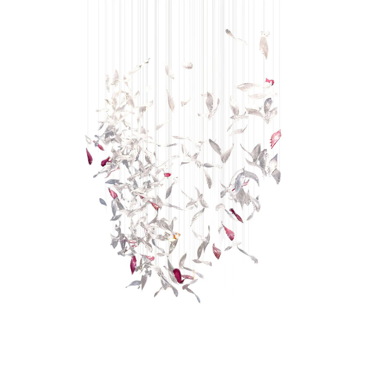 Flying Glass Feather Chandelier, Modern Spiral Glass Long Chandelier Lighting - Image 17