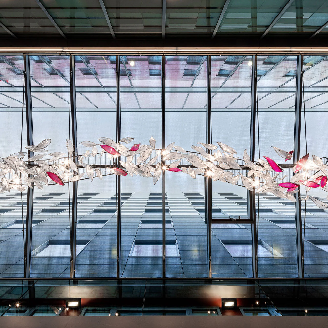 Flying Glass Feather Chandelier, Modern Spiral Glass Long Chandelier Lighting - Image 19