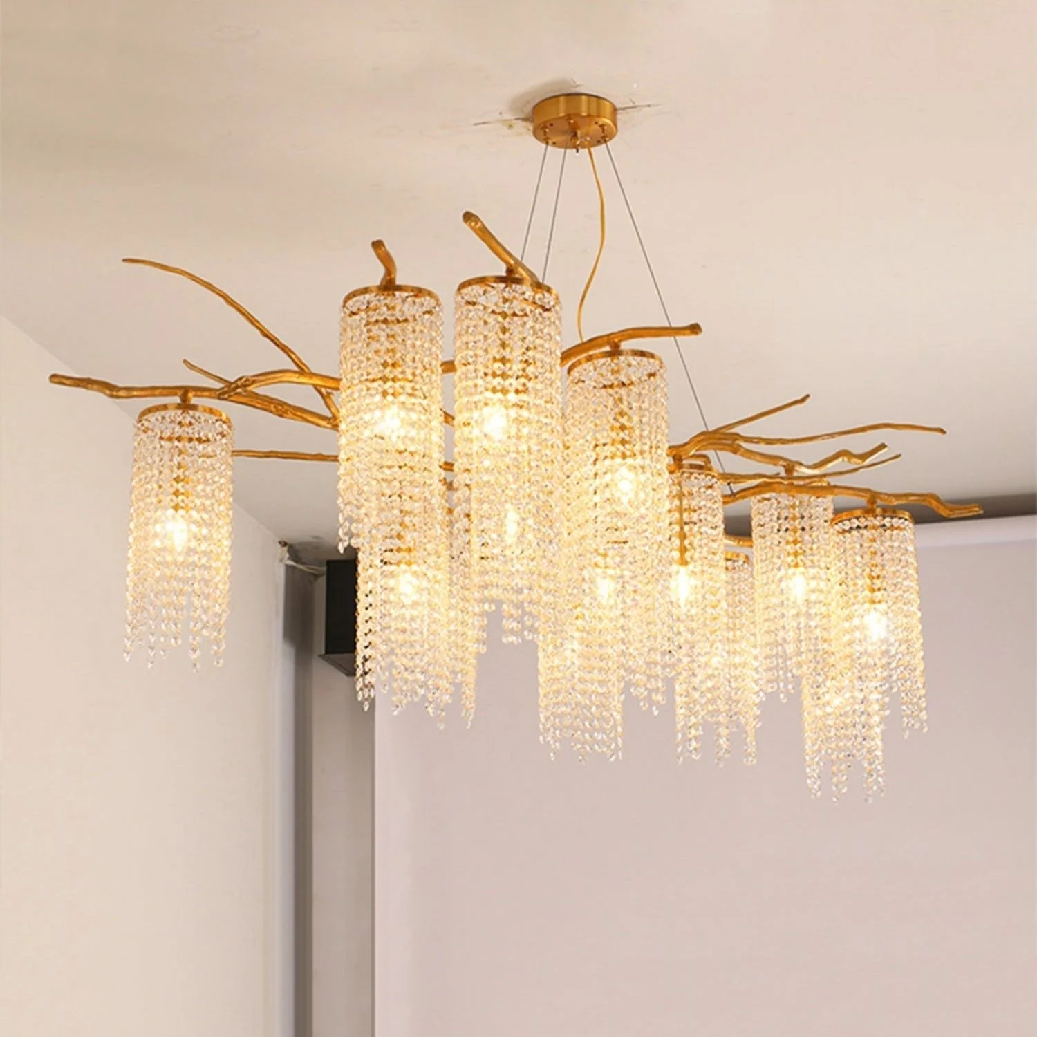 Forest Dawn Brass Branch Chandelier - Image 4