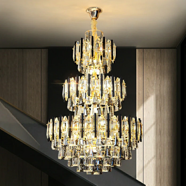Foyer 3 Layers Extra Large Crystal Chandelier for Living Room Staircase Ceiling Lighting Fixture - Image 2