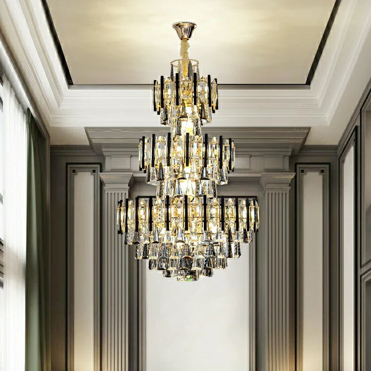 Foyer 3 Layers Extra Large Crystal Chandelier for Living Room Staircase Ceiling Lighting Fixture - Image 4