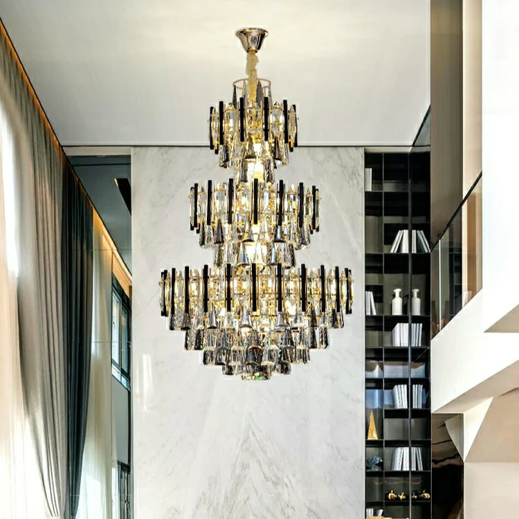 Foyer 3 Layers Extra Large Crystal Chandelier for Living Room Staircase Ceiling Lighting Fixture - Image 5