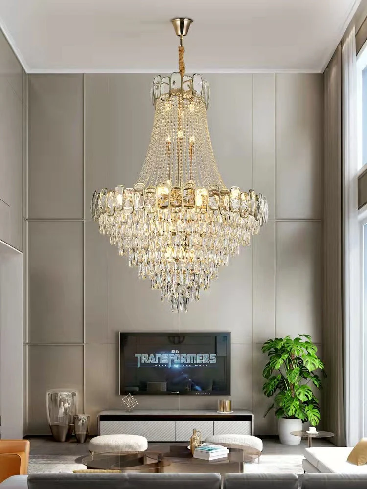 Foyer Staircase Chandelier Luxury K9 Crystal Ceiling Light For Living Room / Hallway - Image 3