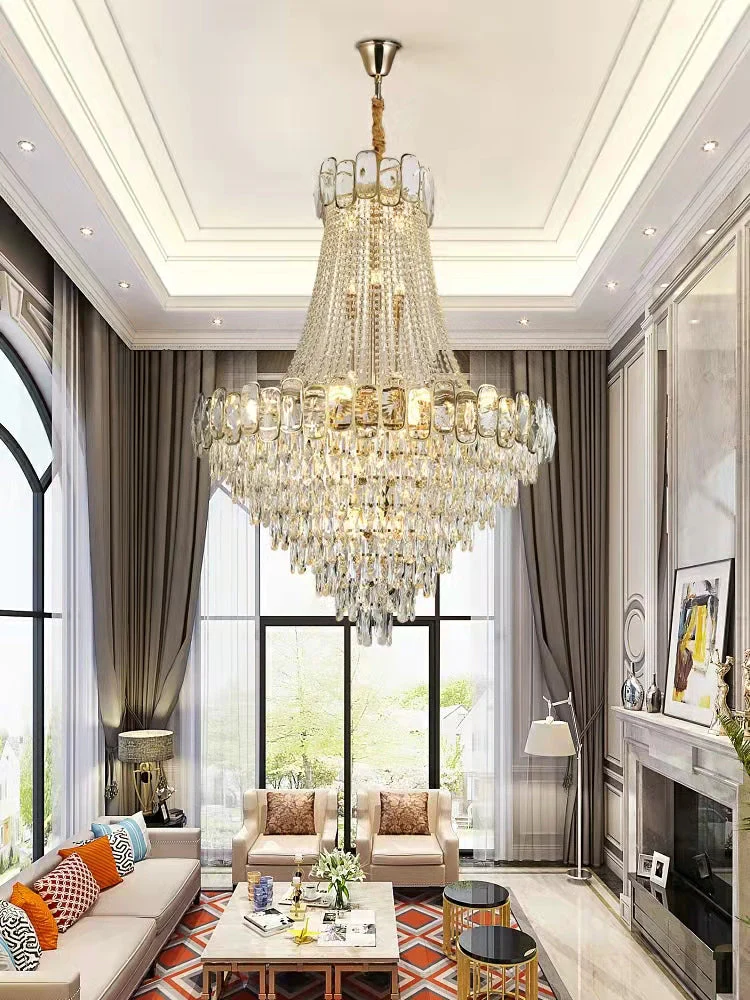 Foyer Staircase Chandelier Luxury K9 Crystal Ceiling Light For Living Room / Hallway - Image 4