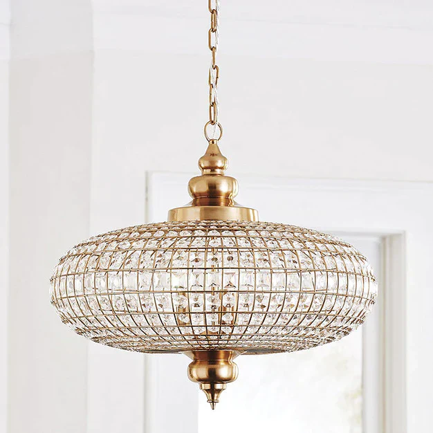 French Empire Vintage Bead Ellipsoid Crystal Chandelier for Living Room/Bedroom - Image 3