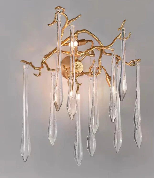 French Style Living Room Branch Crystal Drops Chandelier Modern Copper Gold Finish Dining Room Ceiling Lighting Fixture - Image 15