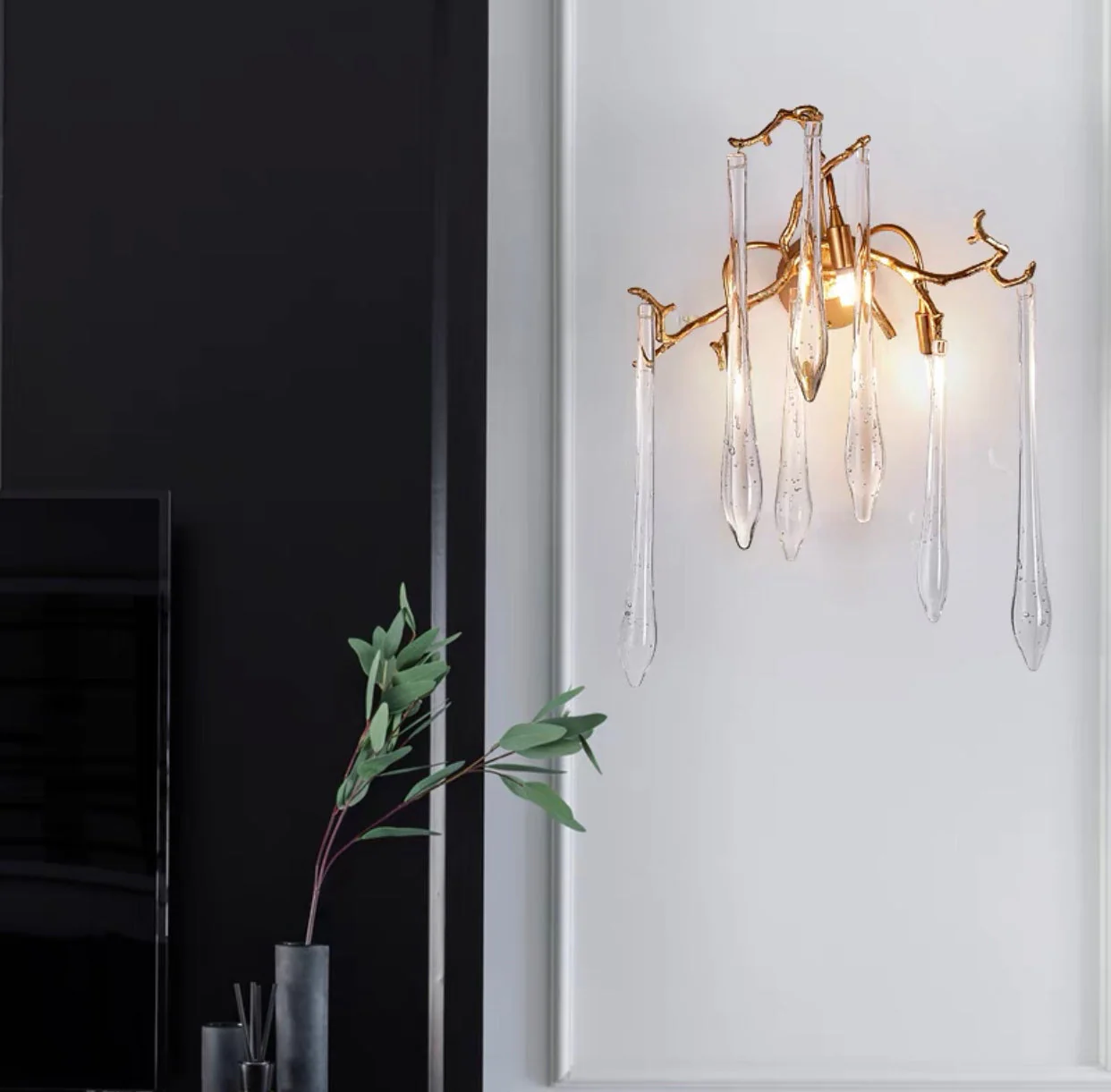 French Style Living Room Branch Crystal Drops Chandelier Modern Copper Gold Finish Dining Room Ceiling Lighting Fixture - Image 16