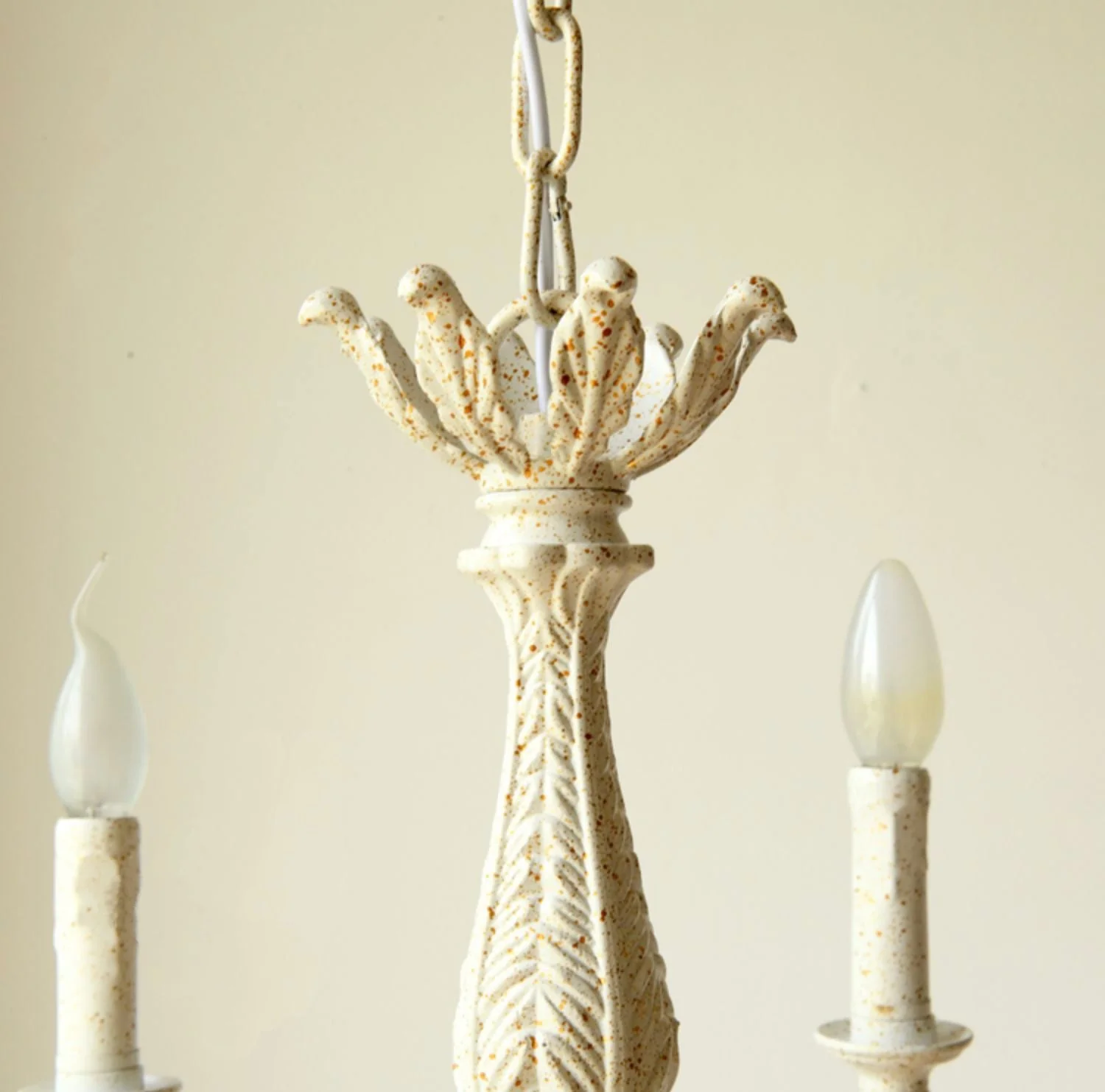 French Vintage Country Style White Rustic Iron Art Chandelier 6/8 Lights for Dining Room Bedroom Living Room - Image 9