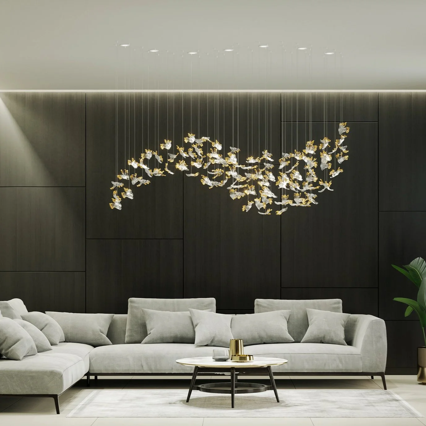 Galaxy Frosted Petals Frozen Chandelier - Image 2