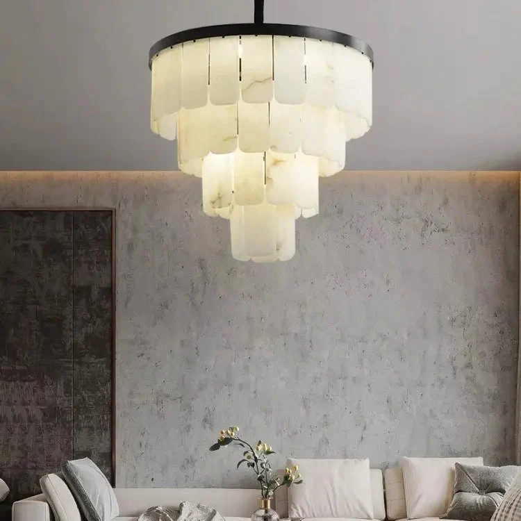 Galadriel Alabaster Modern Multi-Tiered Round Chandelier - Image 2