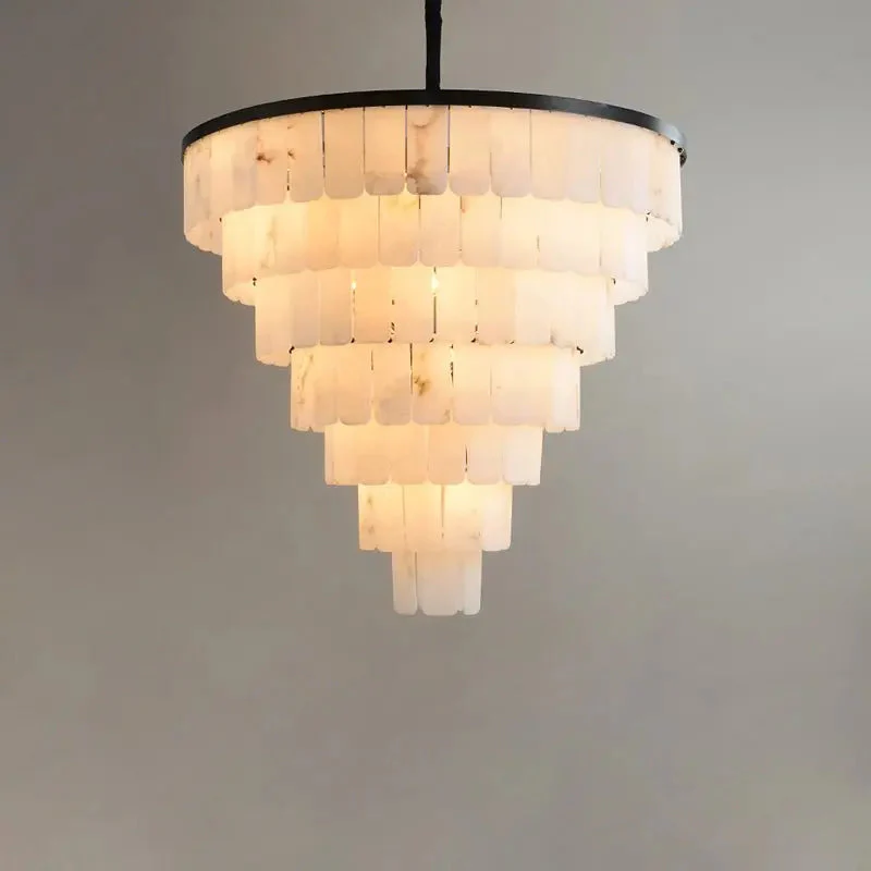 Galadriel Alabaster Modern Multi-Tiered Round Chandelier - Image 4