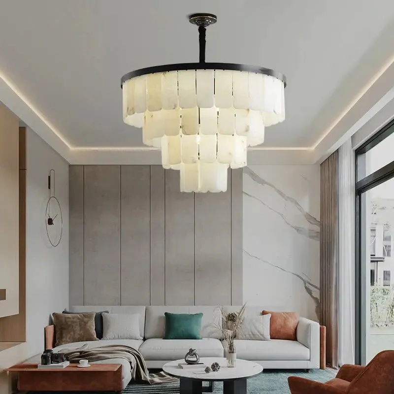 Galadriel Alabaster Modern Multi-Tiered Round Chandelier - Image 8