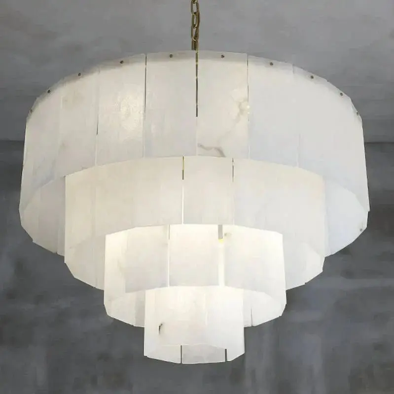 Galadriel Alabaster Multi-Layer Modern Round Chandelier - Image 9