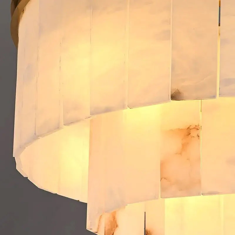 Galadriel Alabaster Multi-Tiered Round Chandelier Lighting - Image 2