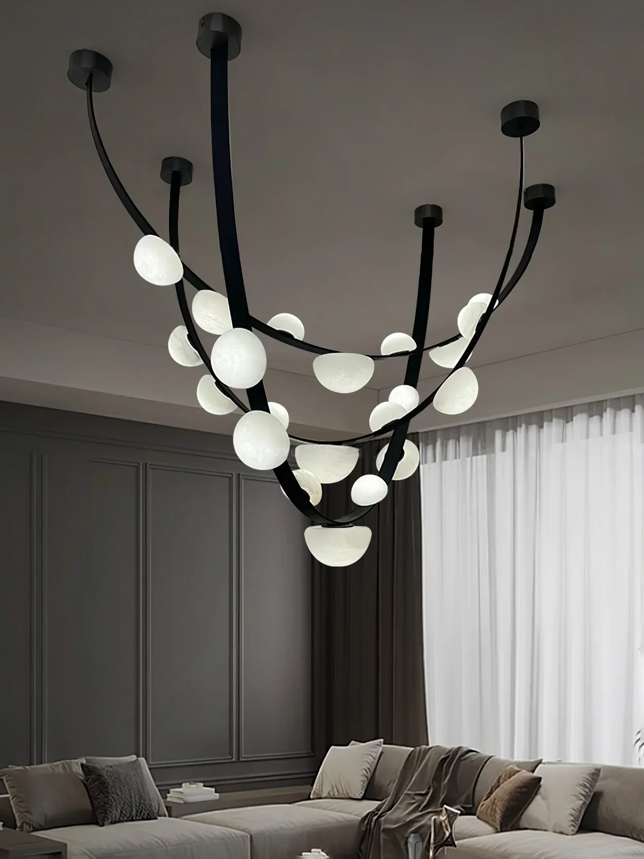 Garrick Modern Dew Drops Alabaster Chandelier Lighting - Image 16