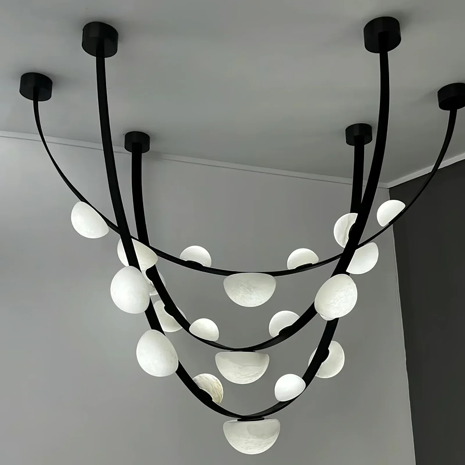 Garrick Modern Dew Drops Alabaster Chandelier Lighting - Image 19