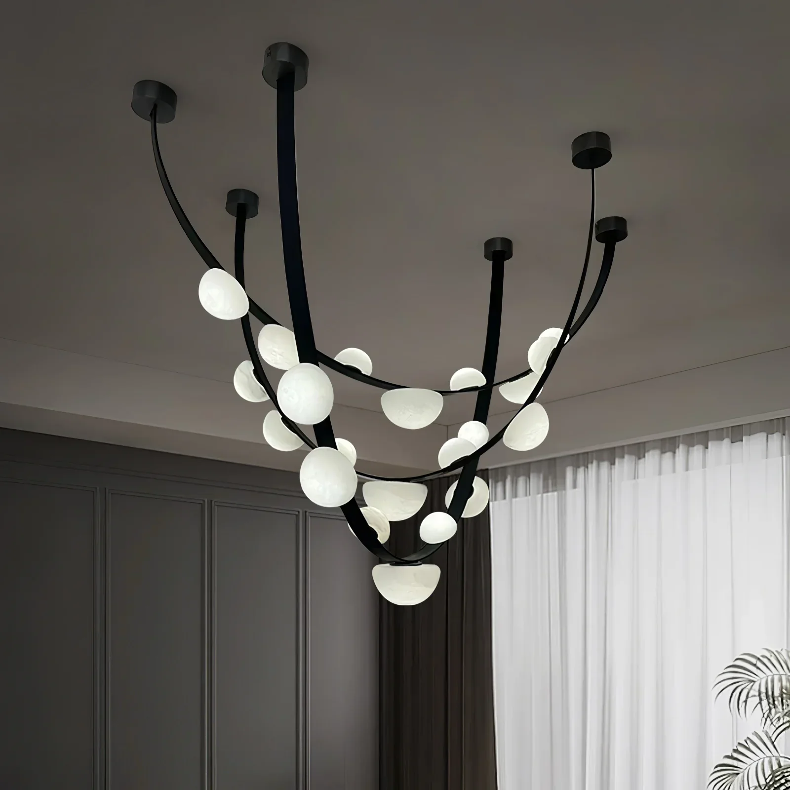 Garrick Modern Dew Drops Alabaster Chandelier Lighting - Image 2