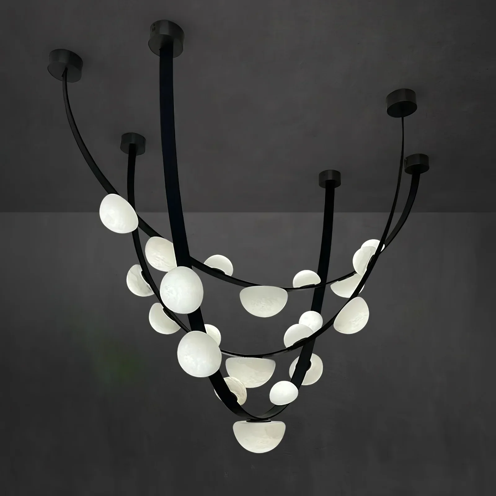 Garrick Modern Dew Drops Alabaster Chandelier Lighting - Image 21