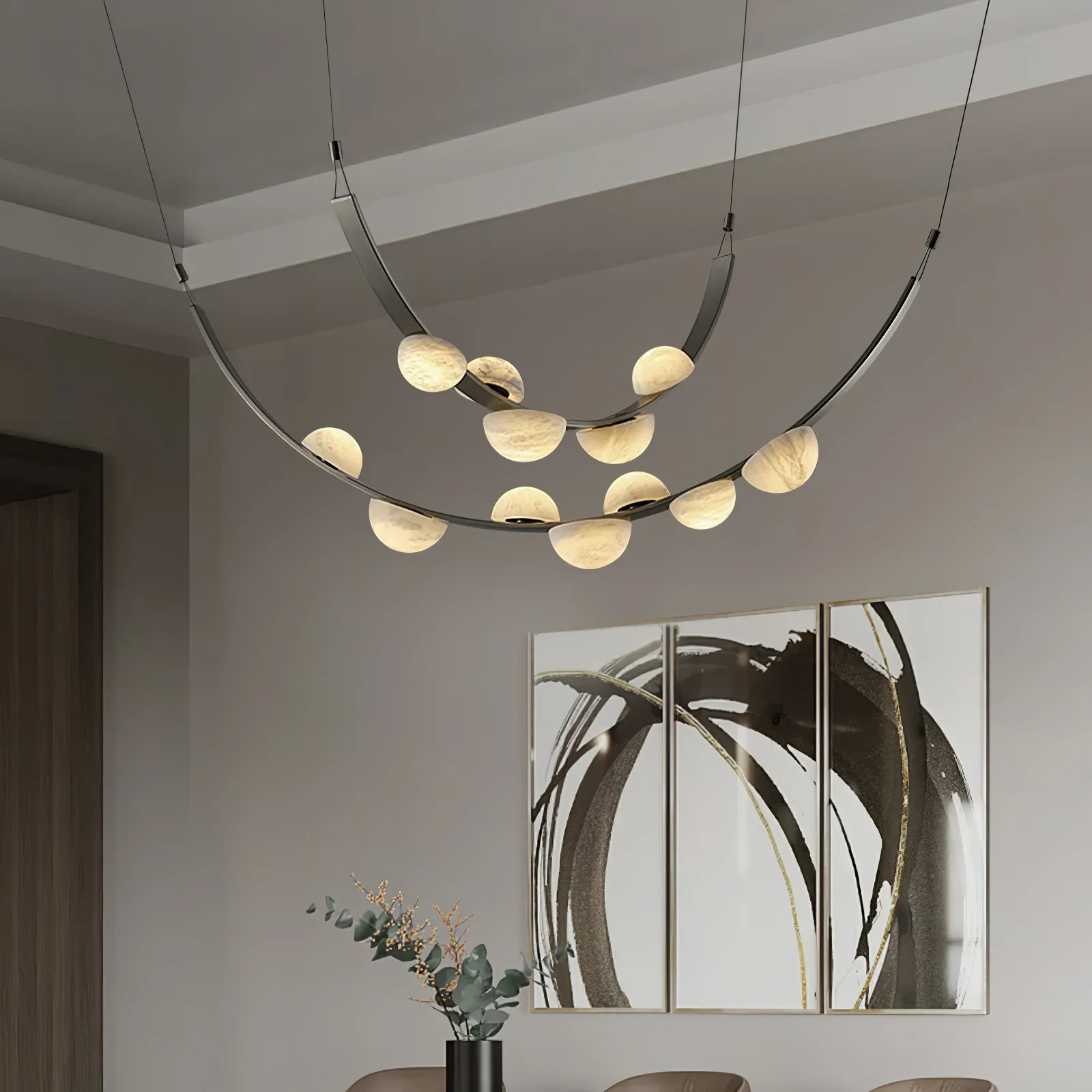 Garrick Modern Dew Drops Alabaster Chandelier Lighting - Image 22