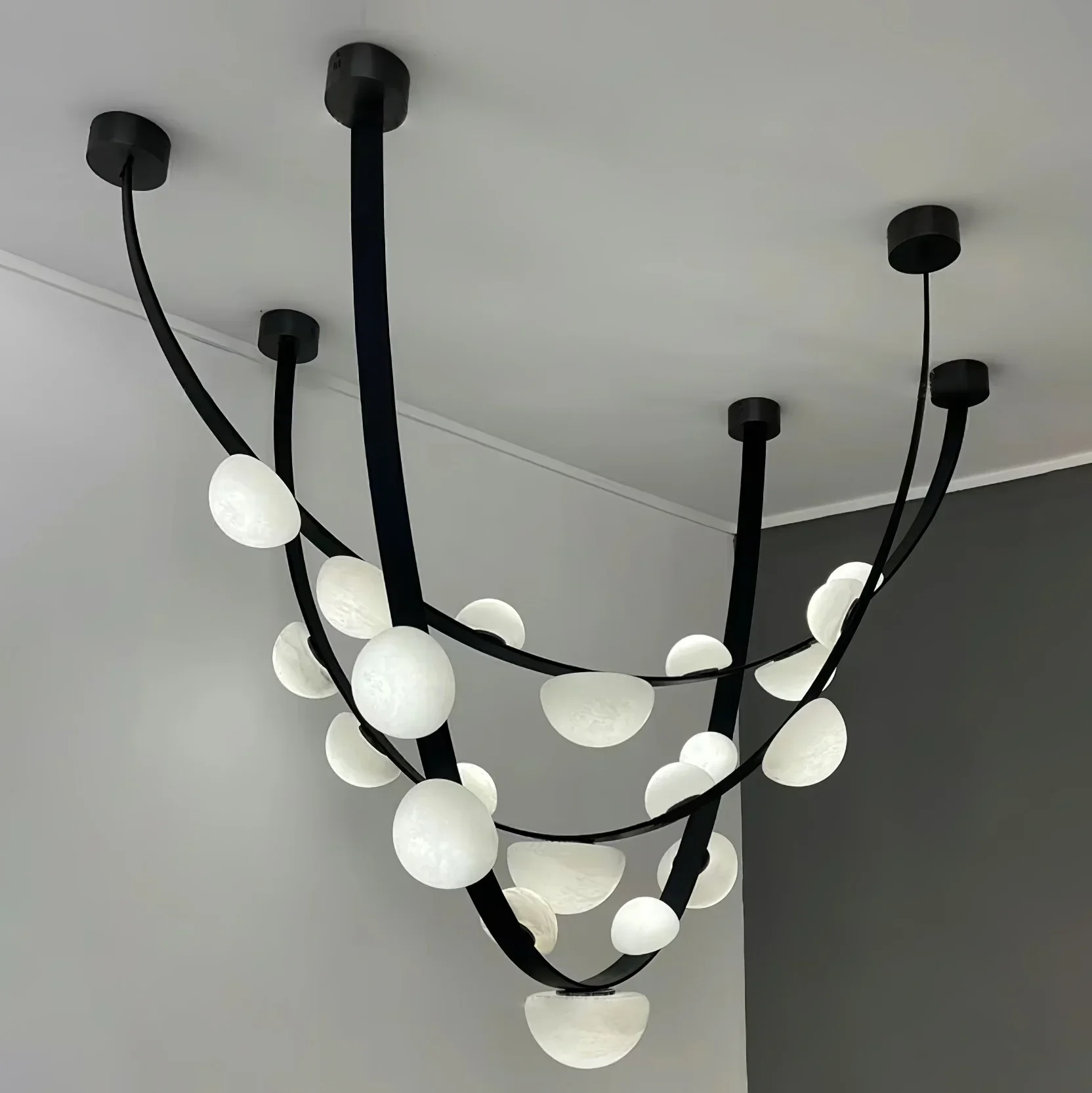 Garrick Modern Dew Drops Alabaster Chandelier Lighting - Image 24