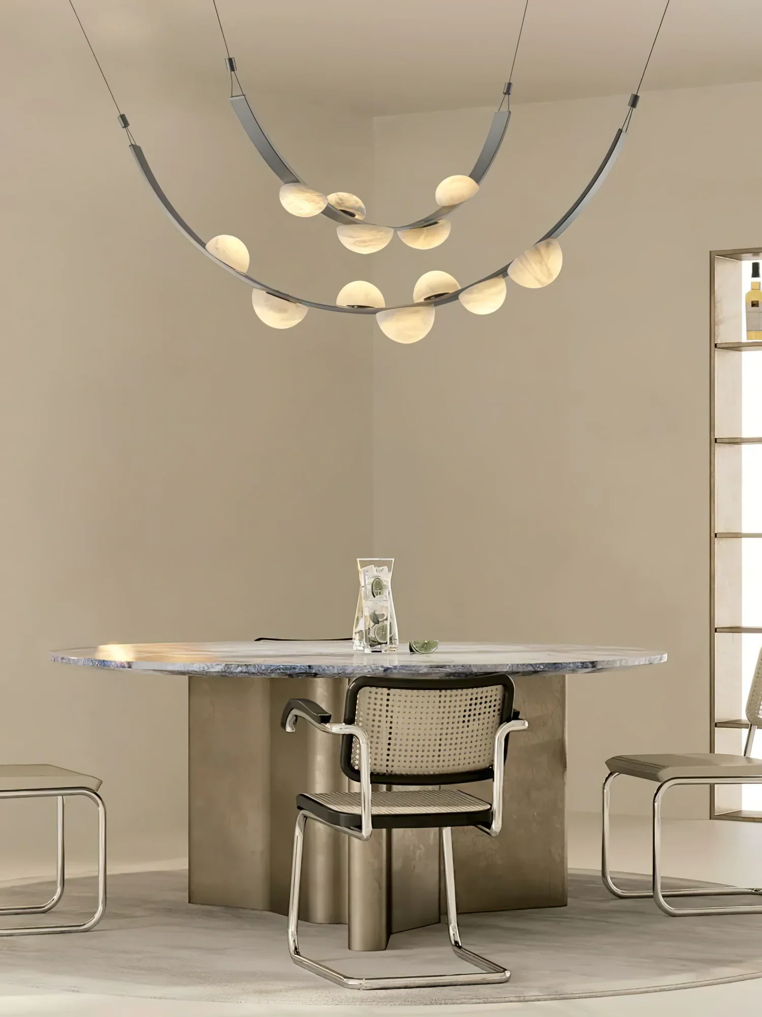 Garrick Modern Dew Drops Alabaster Chandelier Lighting - Image 3