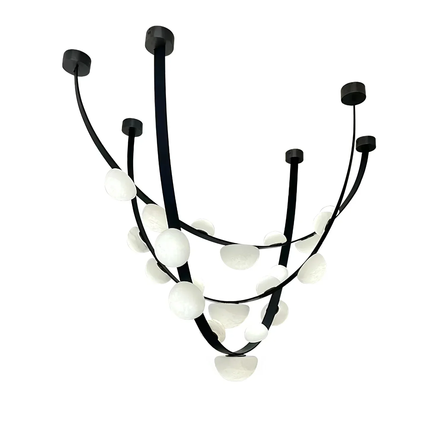 Garrick Modern Dew Drops Alabaster Chandelier Lighting - Image 8