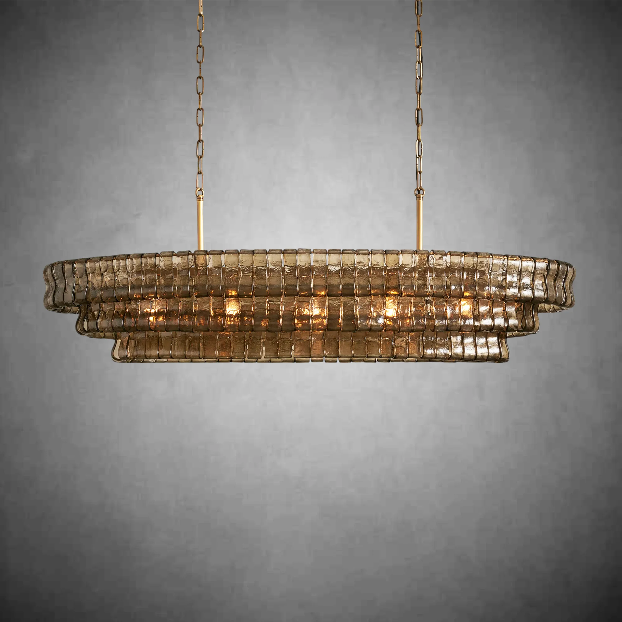 Ghiaccio Glass Oval Chandelier 54''65'' - Image 10