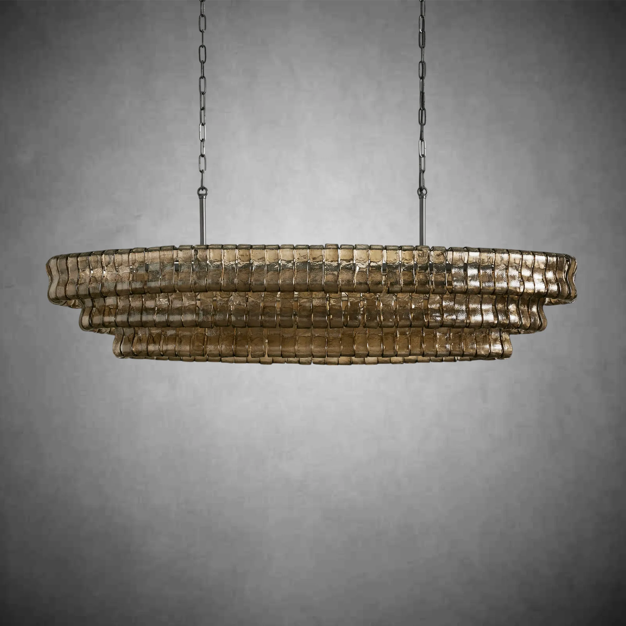 Ghiaccio Glass Oval Chandelier 54''65'' - Image 11