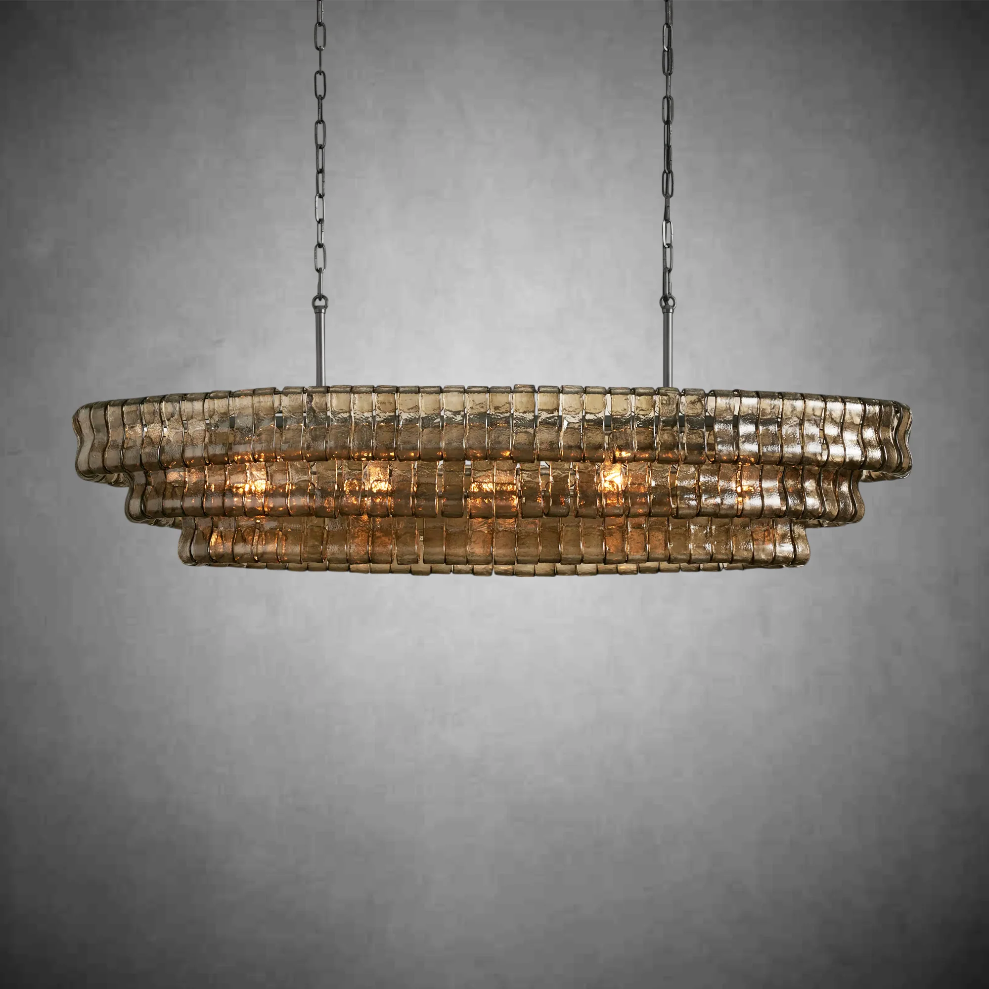 Ghiaccio Glass Oval Chandelier 54''65'' - Image 12