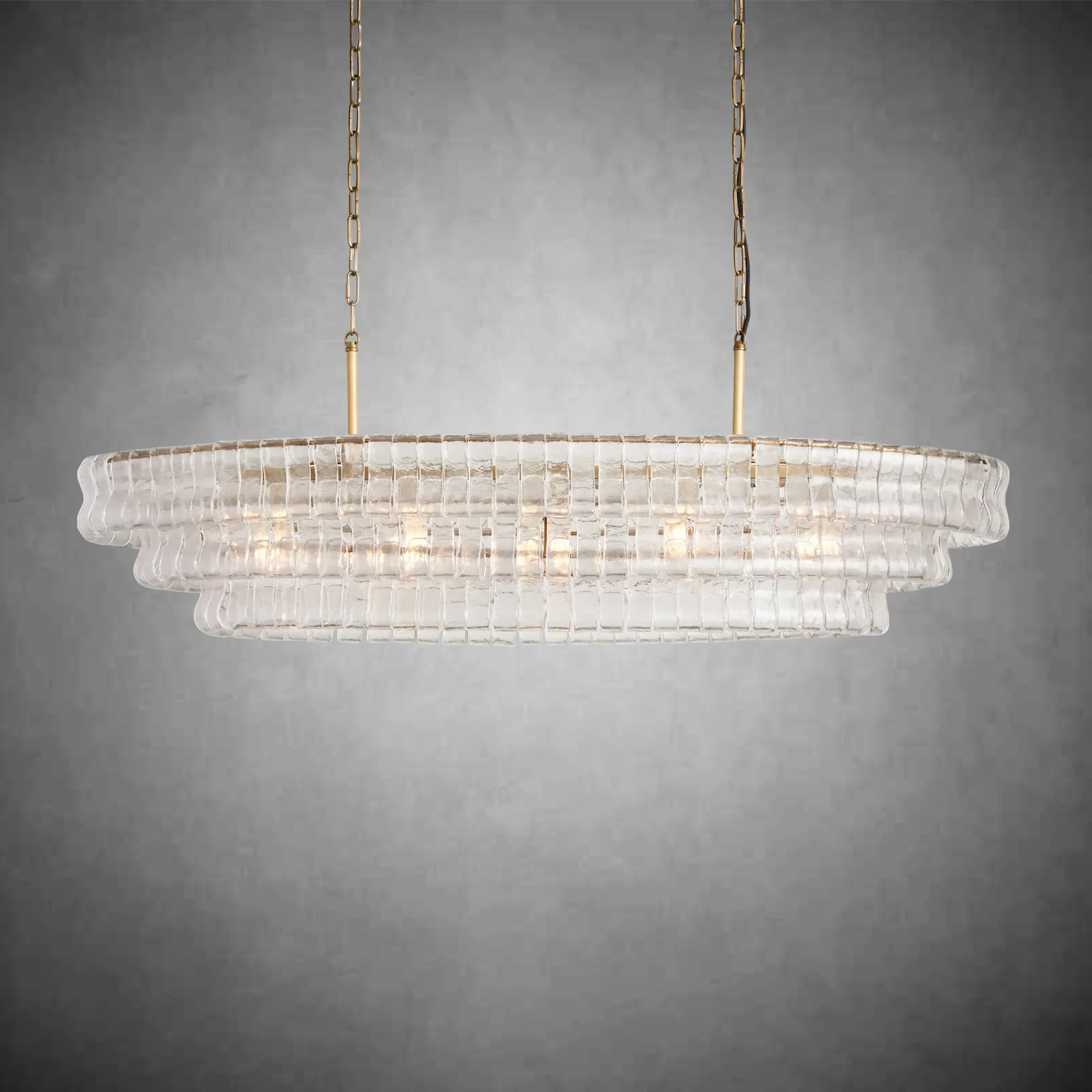 Ghiaccio Glass Oval Chandelier 54''65'' - Image 13