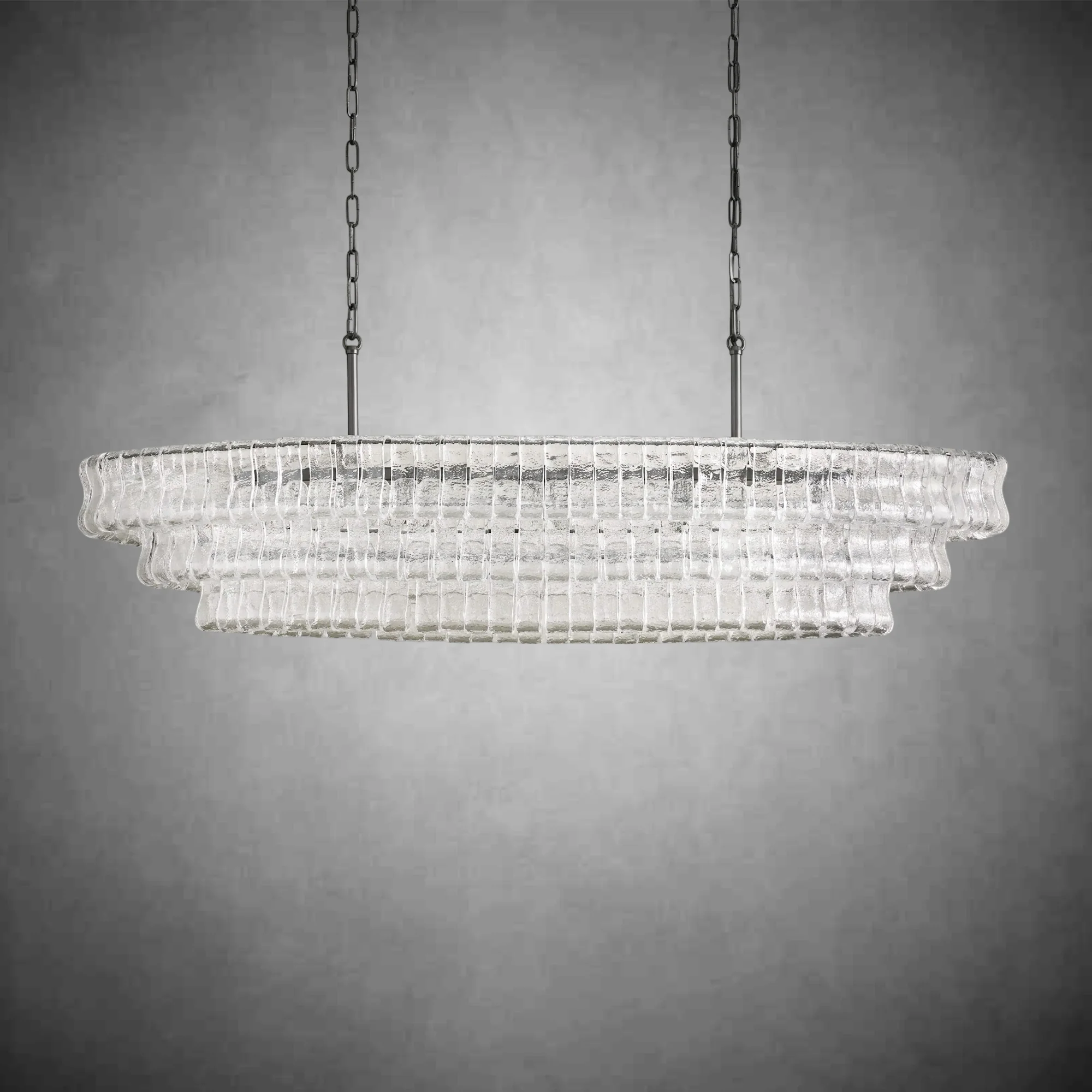 Ghiaccio Glass Oval Chandelier 54''65'' - Image 14