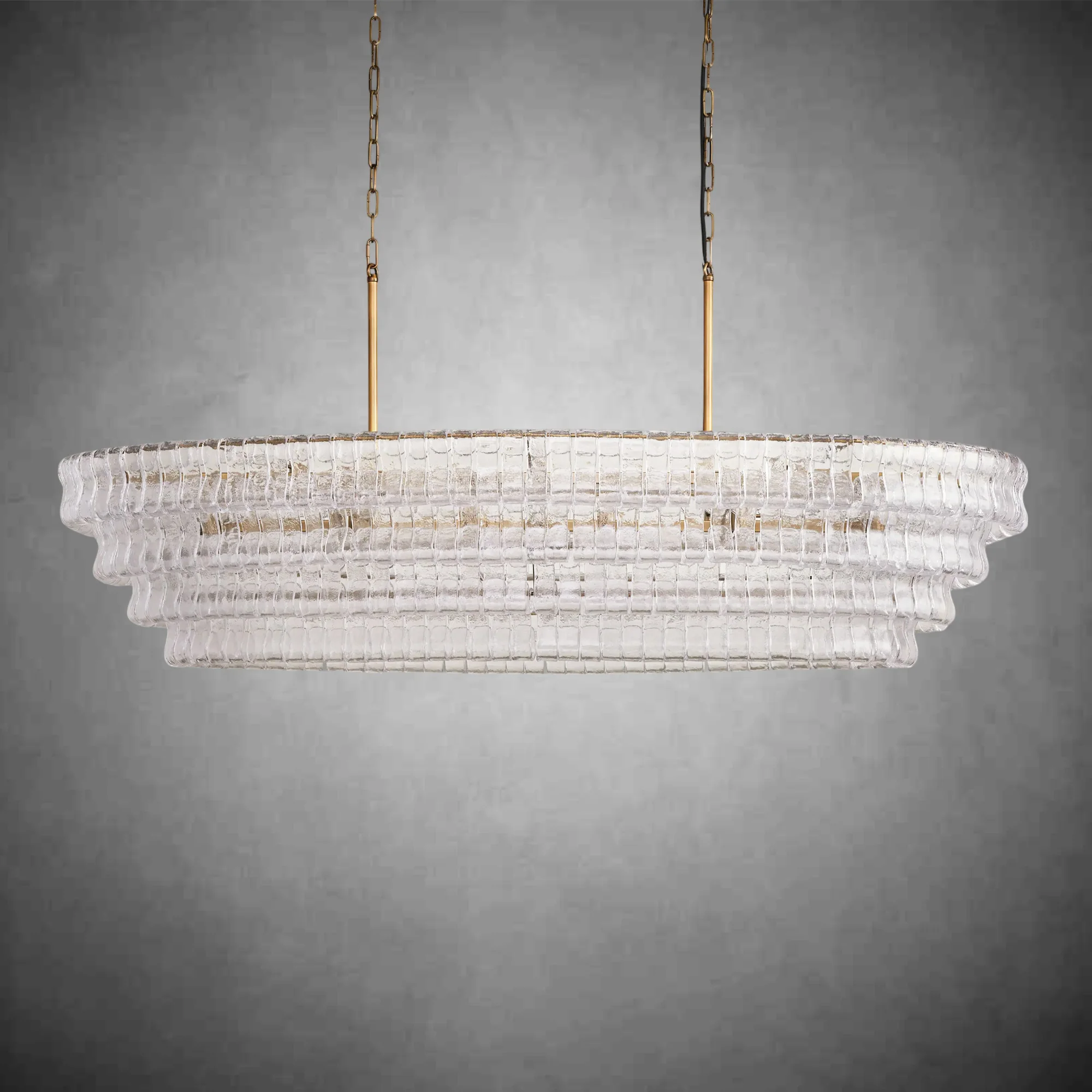 Ghiaccio Glass Oval Chandelier 54''65'' - Image 16