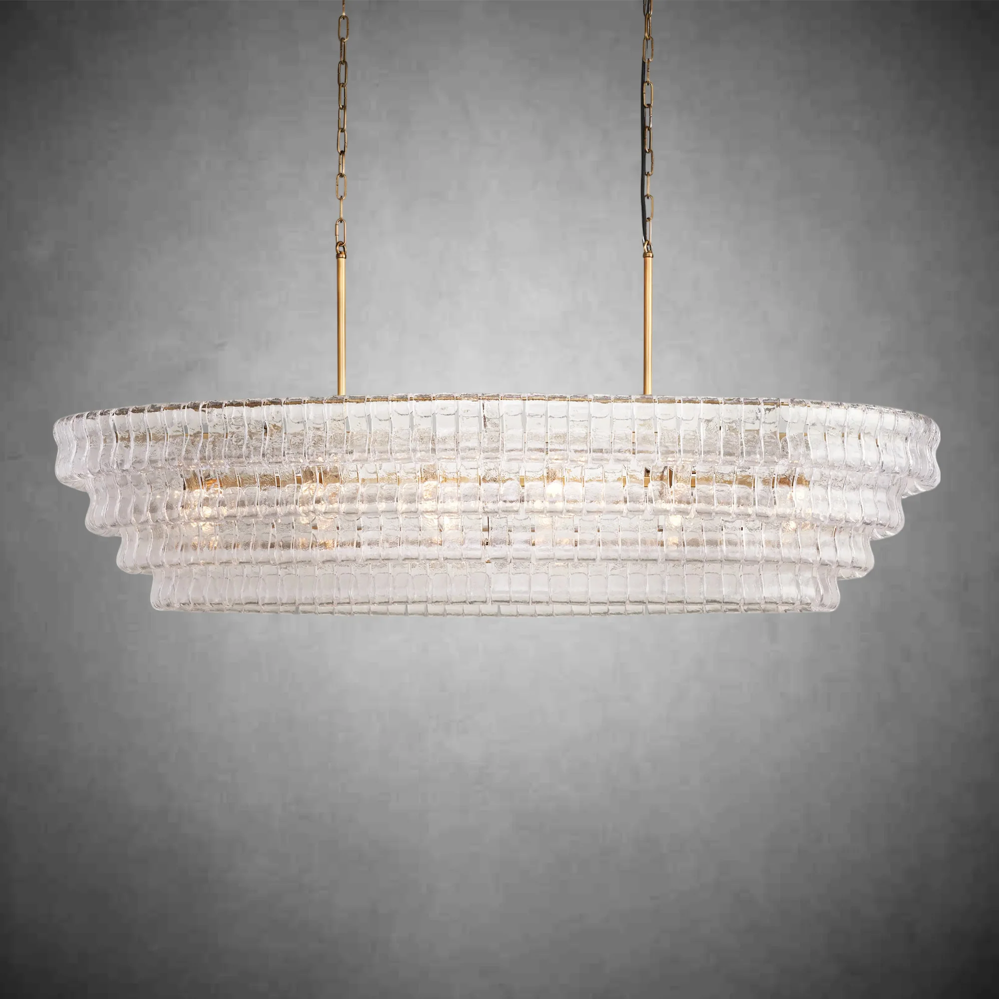 Ghiaccio Glass Oval Chandelier 54''65'' - Image 17