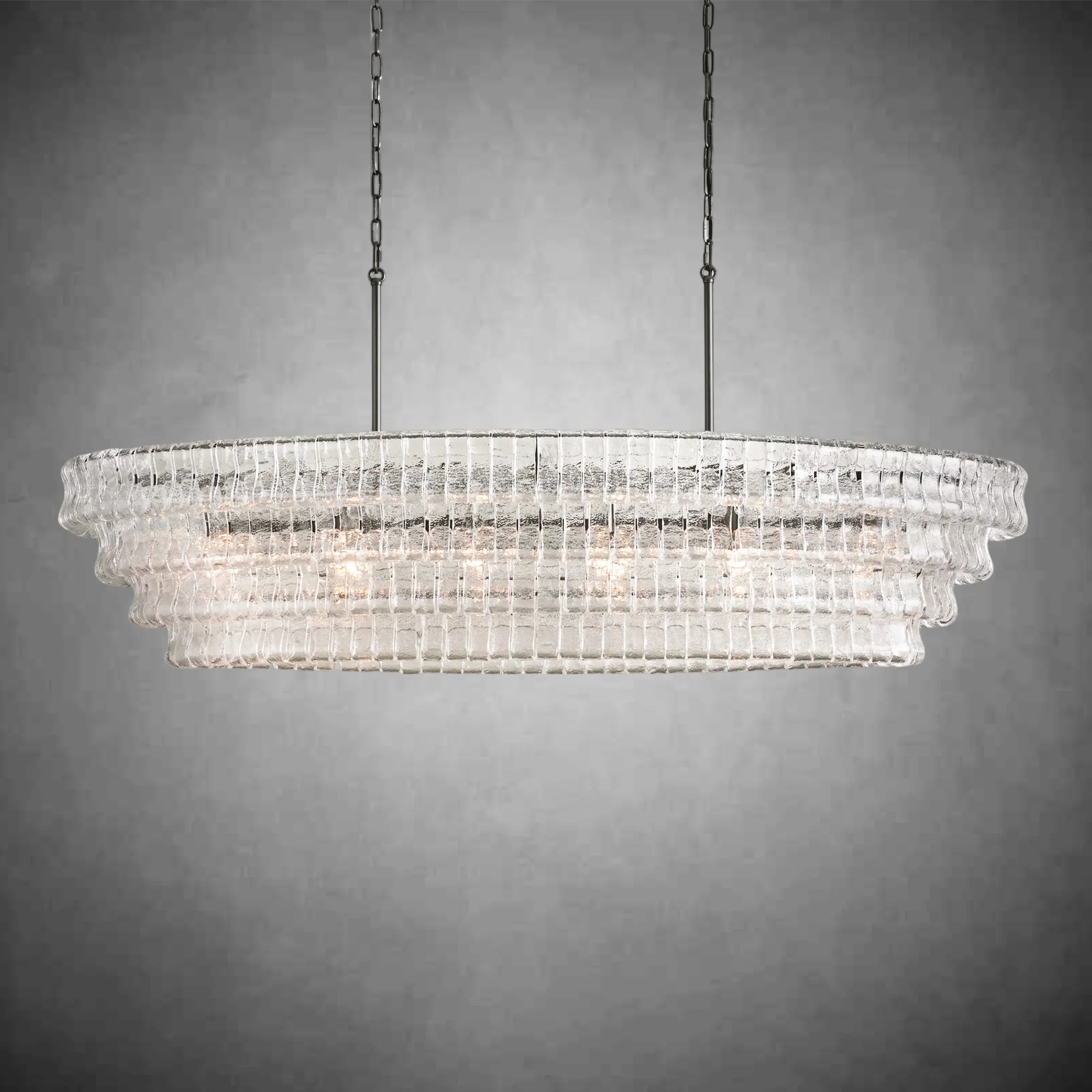 Ghiaccio Glass Oval Chandelier 54''65'' - Image 21