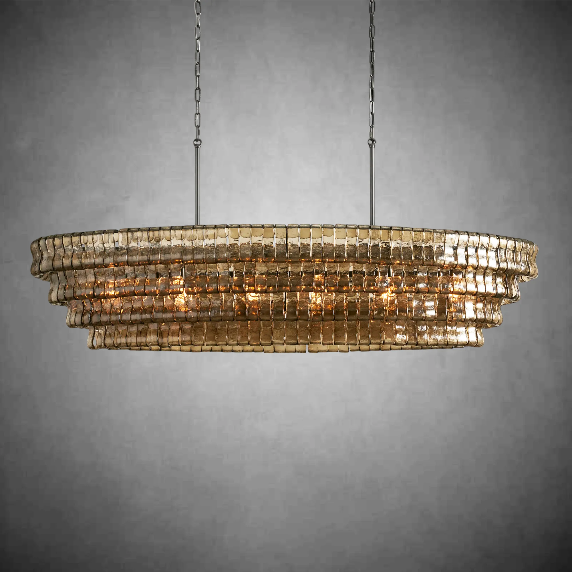 Ghiaccio Glass Oval Chandelier 54''65'' - Image 22