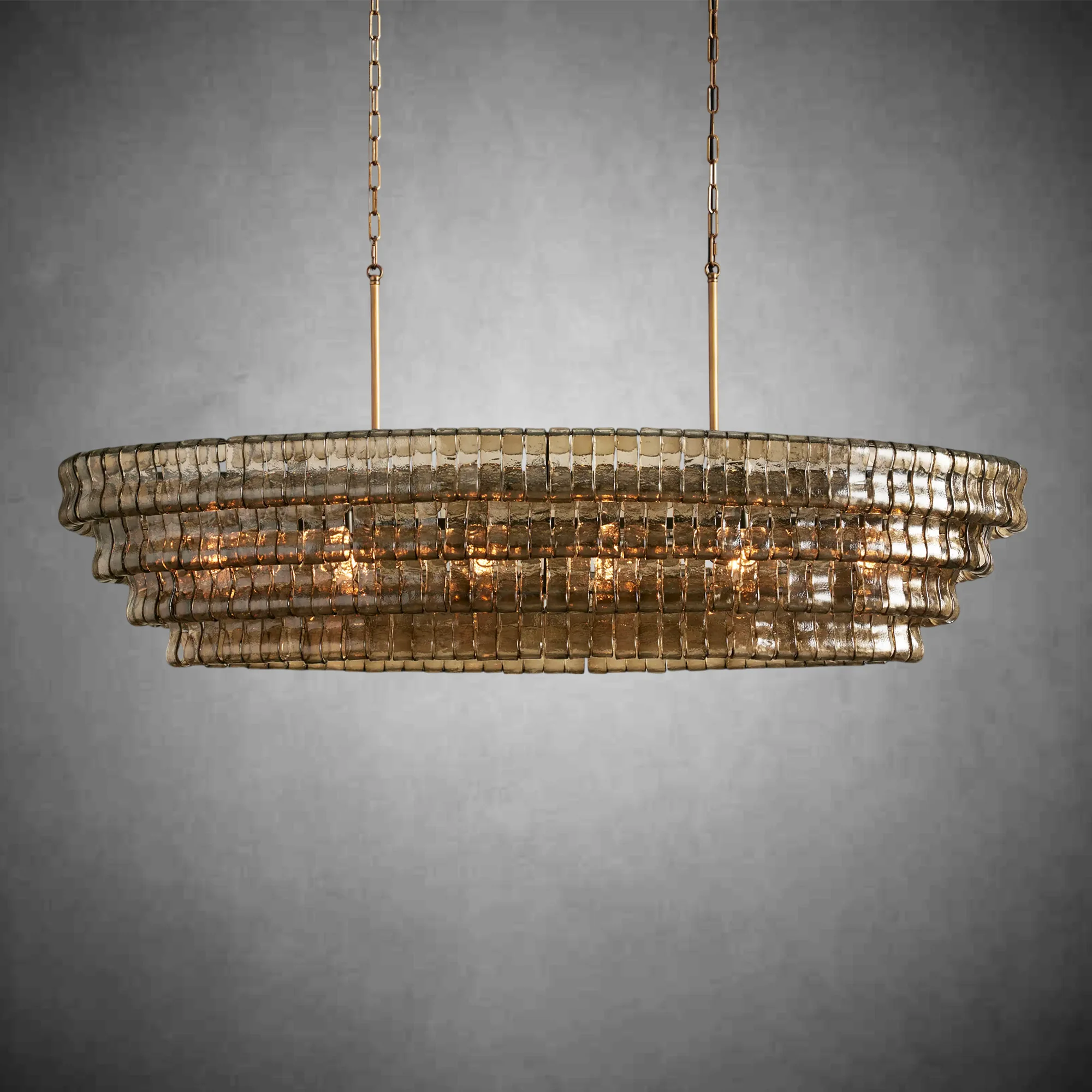 Ghiaccio Glass Oval Chandelier 54''65'' - Image 27