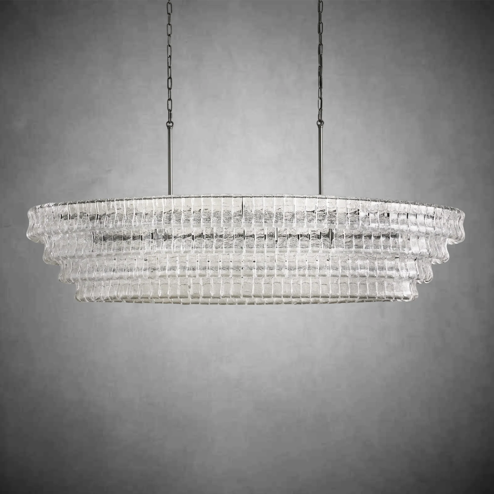 Ghiaccio Glass Oval Chandelier 54''65'' - Image 28
